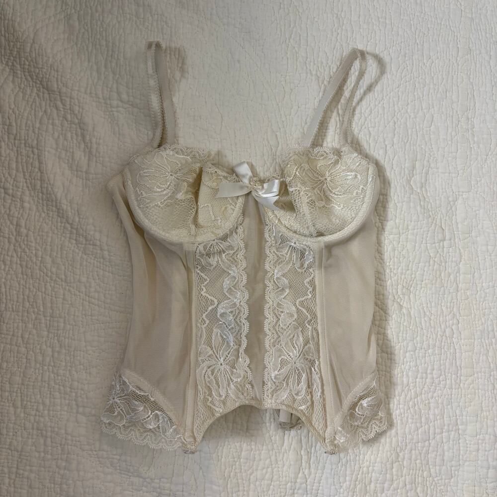 Vintage Y2K Chantal Thomass for Victoria’s Secret Ivory Lace Corset Bustier